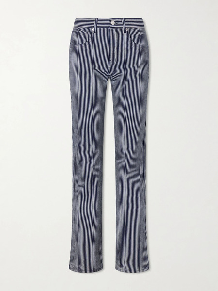  Nili Lotan Nili Lotan - Celia Striped Straight-leg Jeans - Blue 