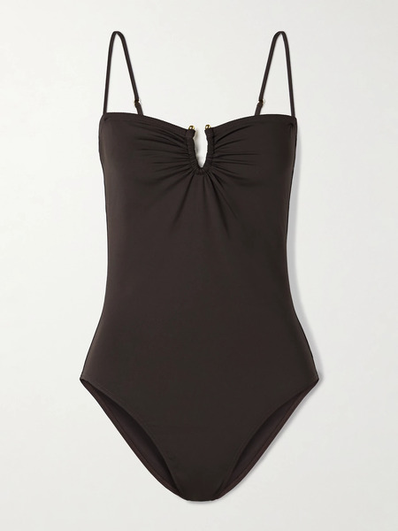  Nili Lotan Nili Lotan - Embellished Swimsuit - Brown 
