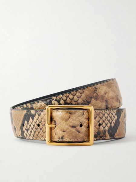  Nili Lotan Nili Lotan - Gabriele Snake-effect Leather Belt - Snake Print 