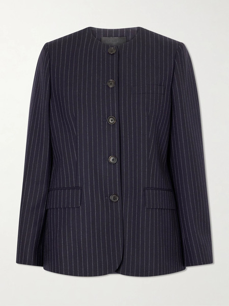  Nili Lotan Nili Lotan - Gertrude Pinstripe Wool-twill Jacket - Navy 