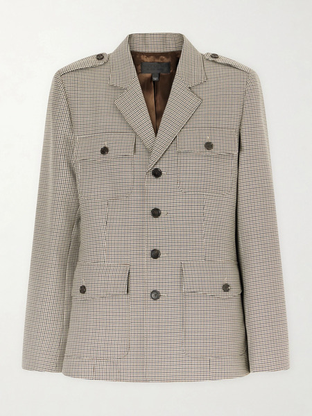  Nili Lotan Nili Lotan - Hazel Houndstooth Wool Jacket - Light Brown 