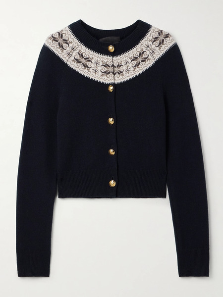  Nili Lotan Nili Lotan - Josefa Fair Isle Cashmere Cardigan - Navy 