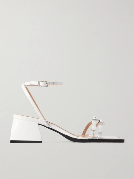 Nodaleto Nodaleto - Bulla Laetitia Crystal-embellished Leather Sandals - White 