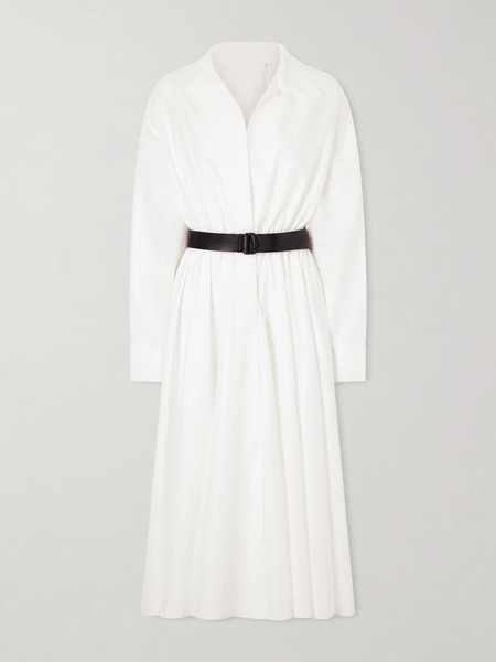  Norma Kamali Norma Kamali - Belted Gathered Shell Maxi Dress - White 