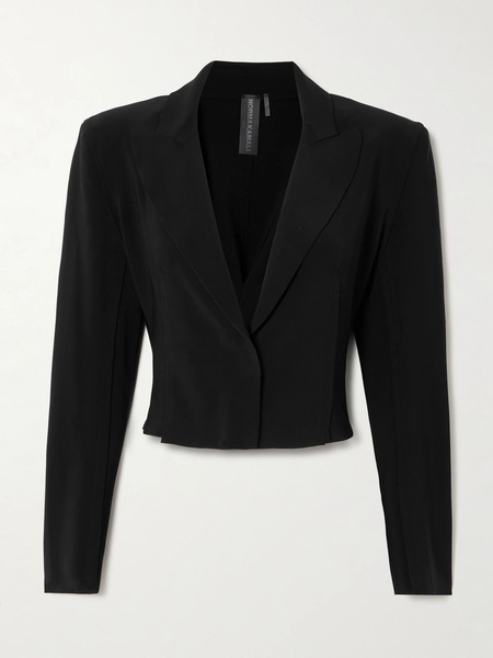  Norma Kamali Norma Kamali - Cropped Stretch-jersey Blazer - Black 