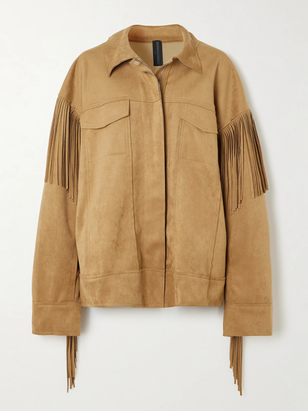  Norma Kamali Norma Kamali - Fringed Oversized Brushed Jacket - Brown 