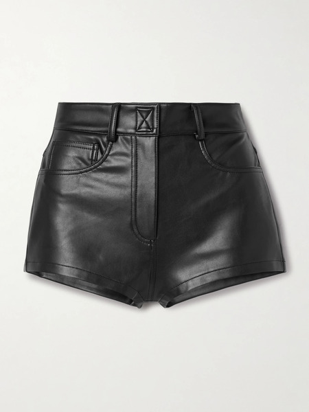  Norma Kamali Norma Kamali - Leather-like Shorts - Black 