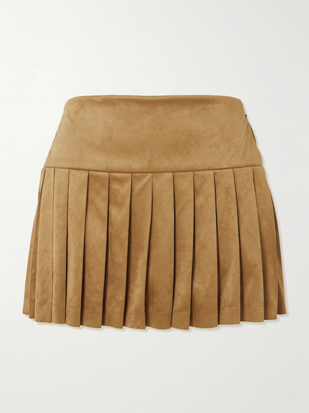  Norma Kamali Norma Kamali - Pleated Brushed Mini Skirt - Brown 