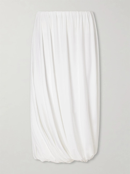  Norma Kamali Norma Kamali - Pleated Jersey Midi Skirt - White 