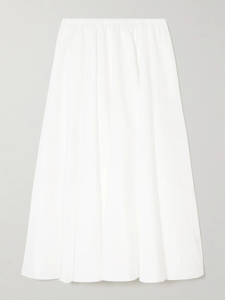  Norma Kamali Norma Kamali - Pleated Poplin Midi Skirt - White 