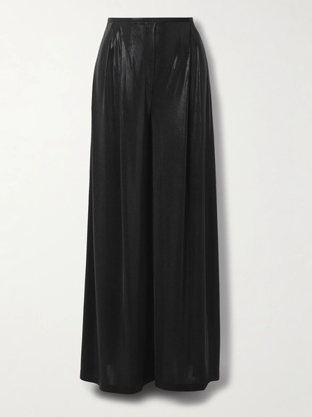  Norma Kamali Norma Kamali - Pleated Stretch-jersey Wide-leg Pants - Black 