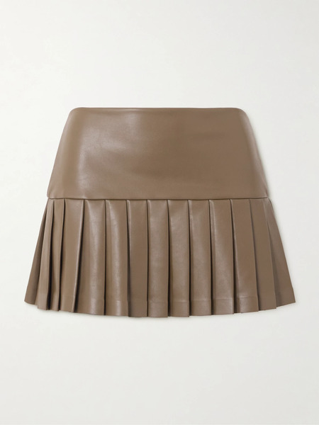  Norma Kamali Norma Kamali - Pleated Vegan Mini Skirt - Brown 