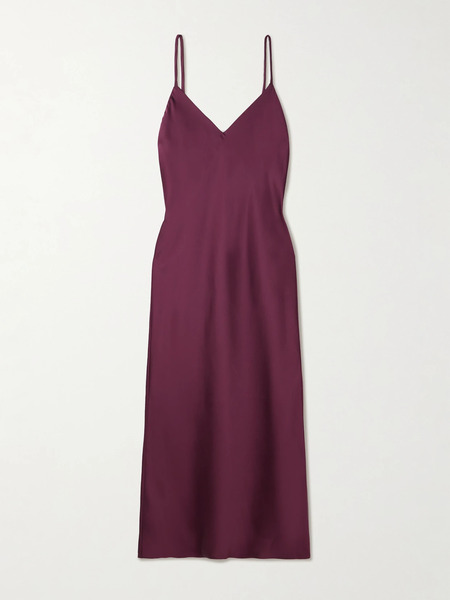  Norma Kamali Norma Kamali - Satin Midi Dress - Plum 
