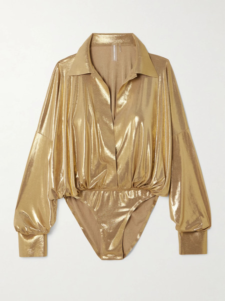  Norma Kamali Norma Kamali - Stretch-lamé Bodysuit - Gold 