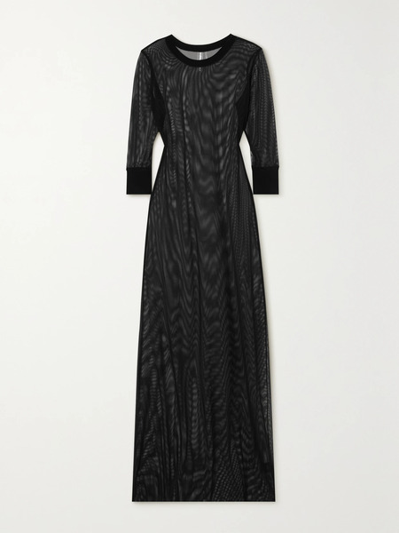  Norma Kamali Norma Kamali - Stretch-mesh Maxi Dress - Black 