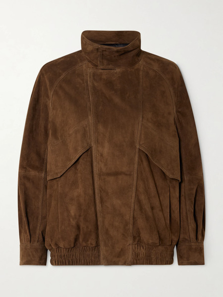  Nour Hammour Nour Hammour - Ariste Oversized Paneled Suede Jacket - Brown 