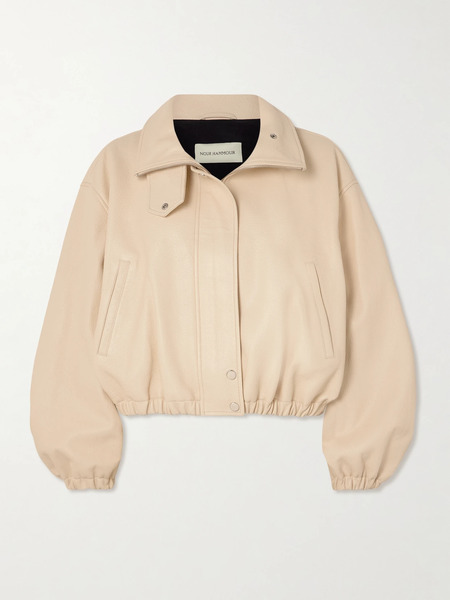  Nour Hammour Nour Hammour - Pia Textured-leather Jacket - Ivory 