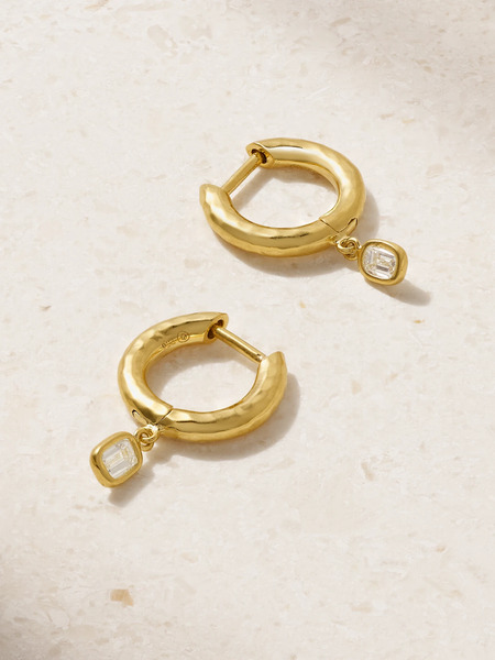  Octavia Elizabeth Octavia Elizabeth - + Net Sustain Micro Gabby 18-karat Recycled Gold Diamond Hoop Earrings - One Size 