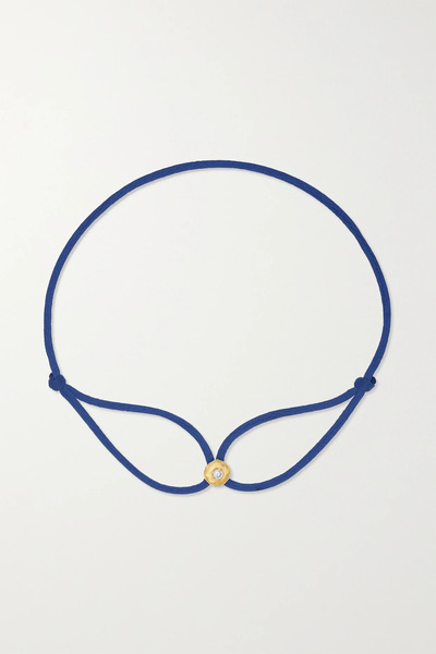  Octavia Elizabeth Octavia Elizabeth - + Net Sustain Parachute Nesting Gem 18-karat Recycled Gold, Diamond And Cord Bracelet - Blue 