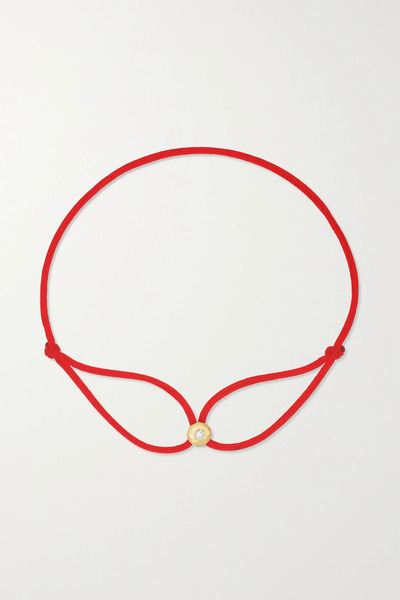  Octavia Elizabeth Octavia Elizabeth - + Net Sustain Parachute Nesting Gem 18-karat Recycled Gold, Diamond And Cord Bracelet - Red 