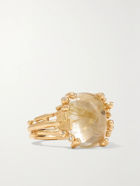  Ole Lynggaard Copenhagen Ole Lynggaard Copenhagen - Boho 18-karat Gold, Quartz And Diamond Ring - 51 