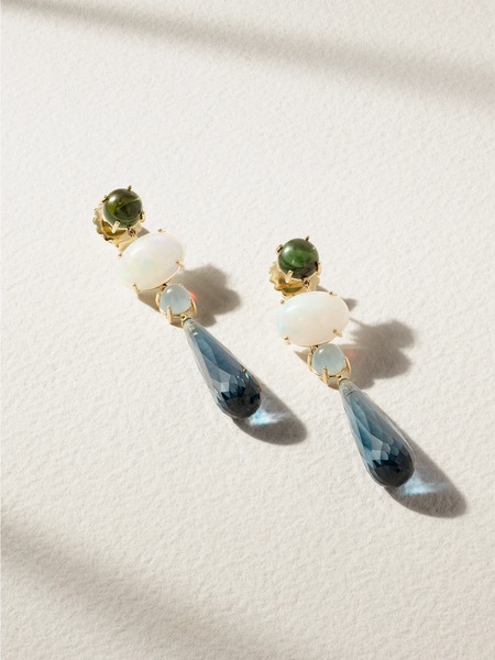  Ole Lynggaard Copenhagen Ole Lynggaard Copenhagen - Lotus 18-karat Gold Multi-stone Earrings - Blue 