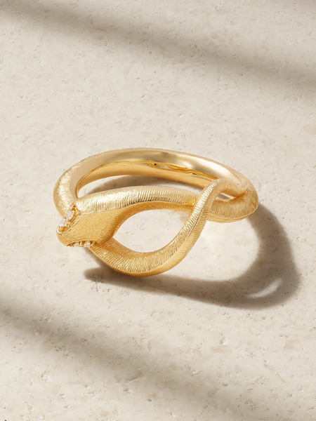  Ole Lynggaard Copenhagen Ole Lynggaard Copenhagen - Small Snakes 18-karat Gold Diamond Ring - 7 
