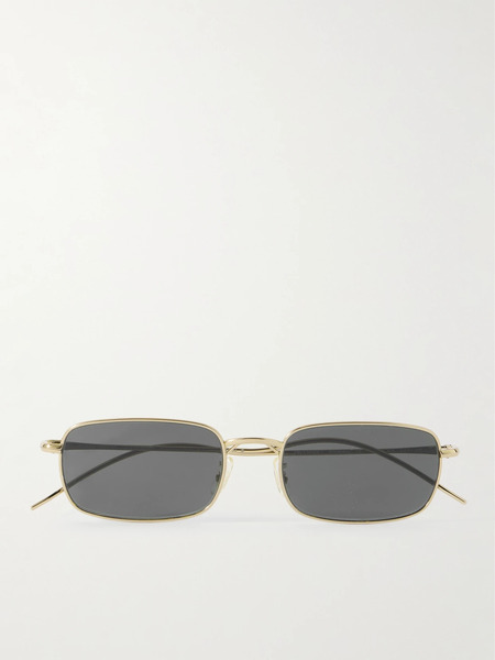  Oliver Peoples Oliver Peoples - Rectangle-frame Silver-tone Sunglasses - Gold 