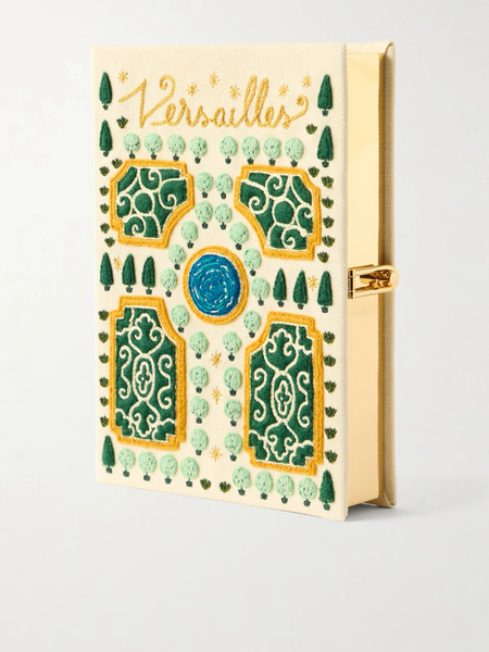  Olympia Le-tan Olympia Le-tan - Versailles Appliquéd Embroidered Canvas Clutch - Beige 