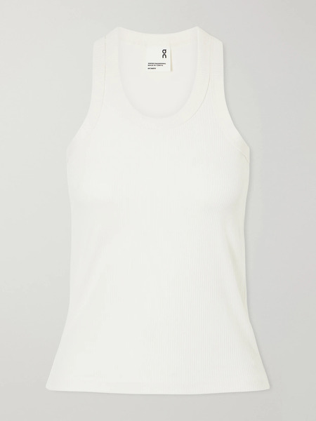  On On - All-day Ribbed Stretch Lyocell And Cotton-blend Tank - Ivory 