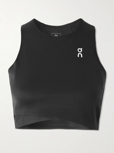  On On - Court Cropped Stretch Recycled Top - Black 