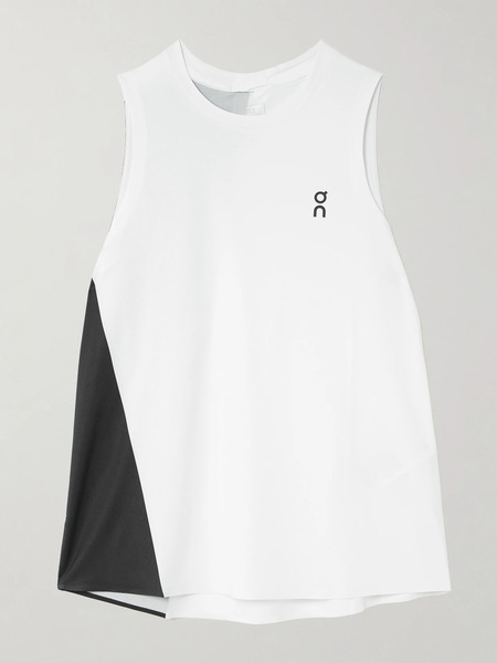 On On - Court Printed Stretch Recycled Tank - White 