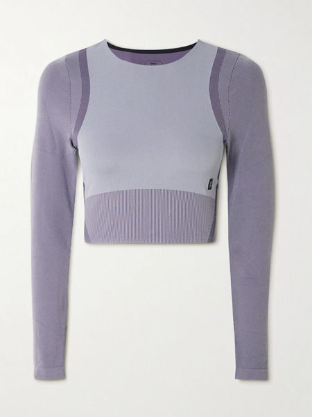  On On - Train 2-in-1 Cropped Stretch Recycled Top - Lilac 