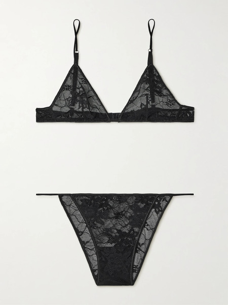  Oséree Oséree - Stretch-lace Bra And Briefs Set - Black 