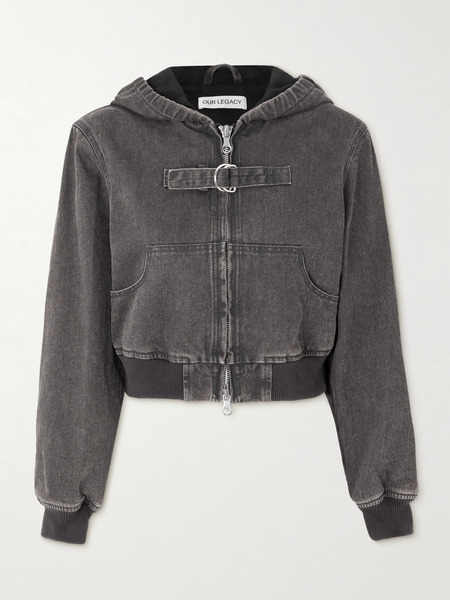  Our Legacy Our Legacy - Cropped Hooded Denim Jacket - Gray 