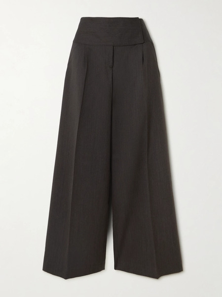  Our Legacy Our Legacy - Girdle Pleated Wool Wide-leg Pants - Brown 