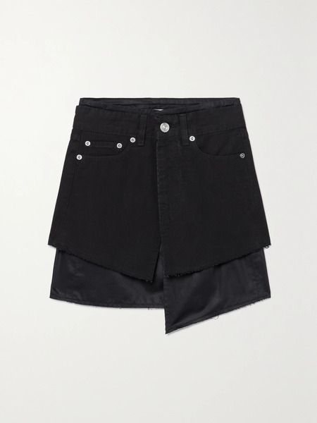  Our Legacy Our Legacy - Layered Tencel™ Lyocell And Denim Mini Skirt - Black 