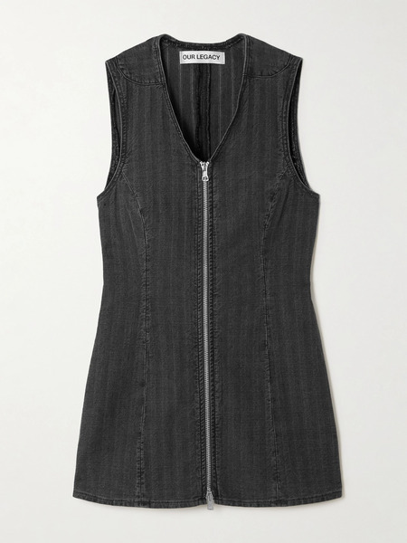  Our Legacy Our Legacy - Zip-detailed Striped Denim Tank - Gray 