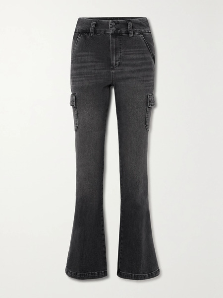  Paige Paige - Dion High-rise Flared Cargo Jeans - Black 