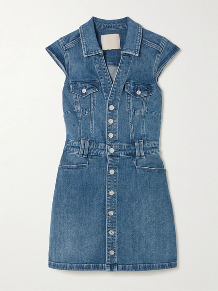  Paige Paige - Jaxsyn Stretch-denim Mini Dress - Mid Denim 