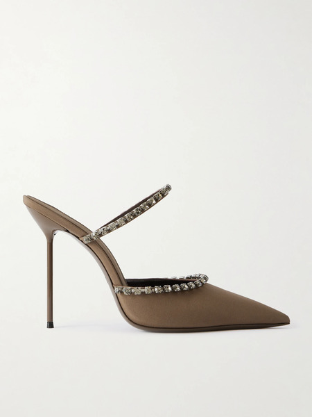  Paris Texas Paris Texas - Lidia 105 Crystal-embellished Crepe Pumps - Brown 