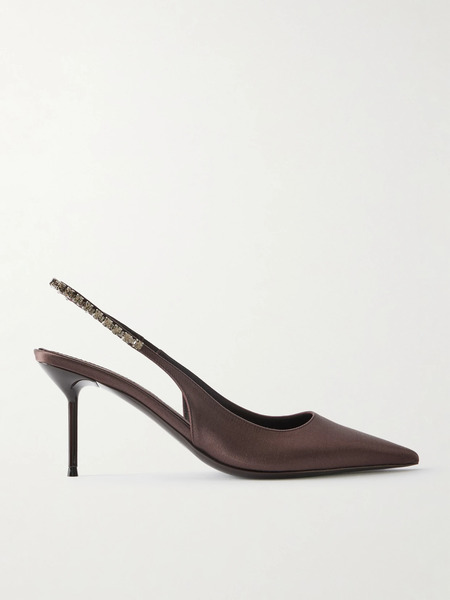 Paris Texas Paris Texas - Lidia Crystal-embellished Satin Pumps - Bronze 
