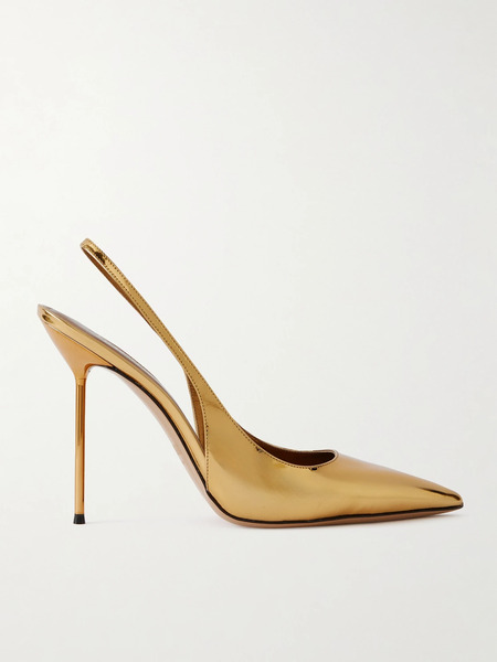  Paris Texas Paris Texas - Lidia 105 Mirrored-leather Slingback Pumps - Bronze 