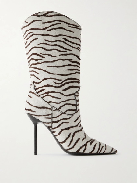  Paris Texas Paris Texas - Lidia Zebra-print Calf Hair Ankle Boots - Zebra Print 