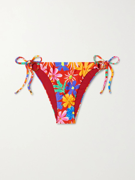  Patbo Patbo - Aster Embellished Floral-print Bikini Briefs - Red 