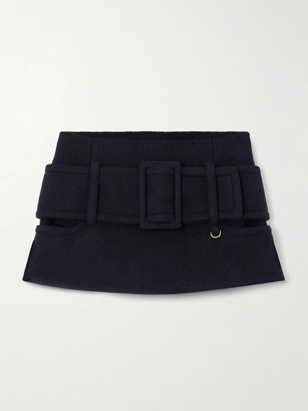 Patou Patou - Belted Wool Mini Skirt - Black 