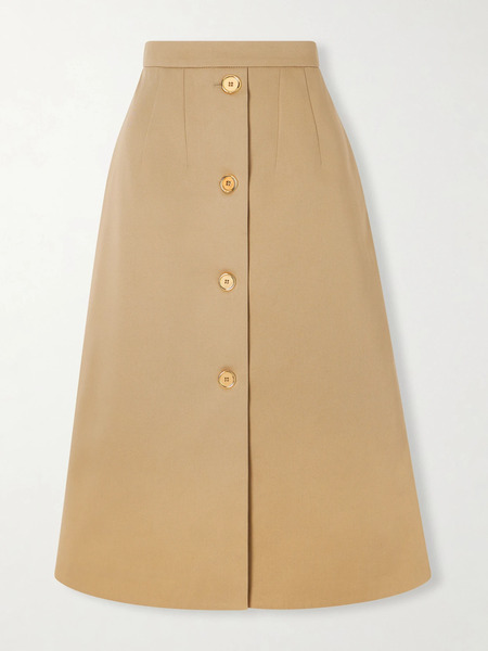  Patou Patou - Cotton-twill Midi Skirt - Sand 