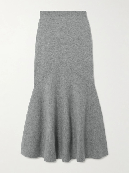  Patou Patou - Wool-blend Midi Skirt - Gray 