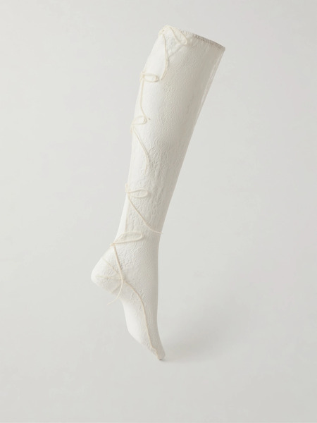  Pauline Dujancourt Pauline Dujancourt - Seagull Lace Stay-up Stockings - Ivory 
