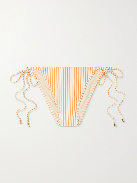  Peony Peony - + Net Sustain Striped Stretch-econyl Bikini Briefs - Marigold 